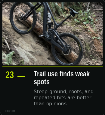 NATVRAL R&D card 23 — Trail use finds weak spots
